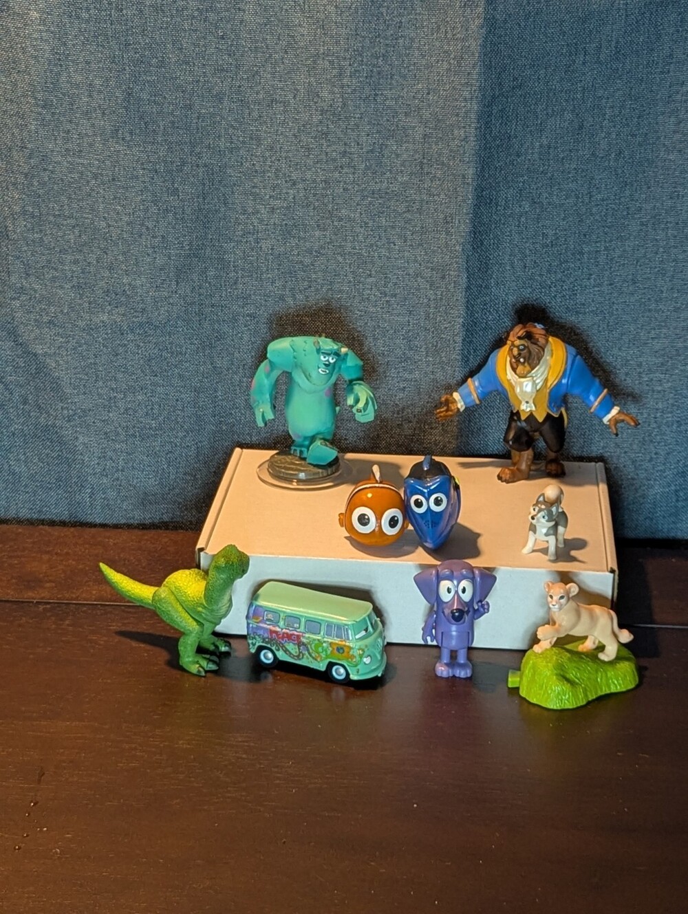 Disney Pixar Figure 9pc  Set| Toy Story Rex, Monsters Inc Sulley, Cars Fillmore,
